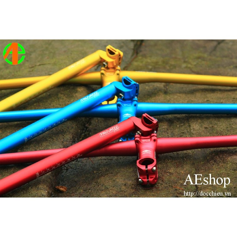 bộ ghi đông cọc yên tay lái xe đạp địa hình xe đạp leo núi thẳng Truvativ