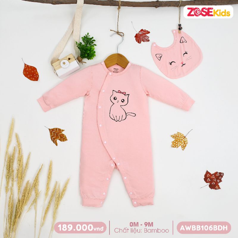 Zose kid -  Body kèm yếm petit mèo hồng cho bé 3-9kg