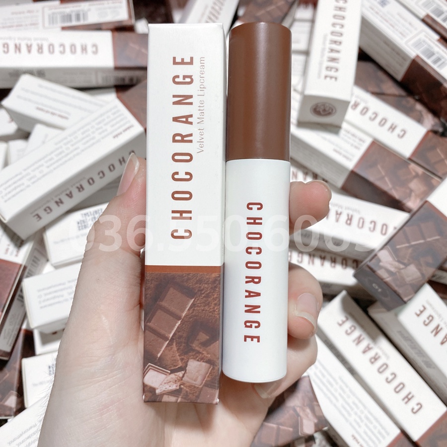 Son Kem Lì Matte Socola Chocorange - Chocorange Velvet Matte Lipcream - Son Nhung Mịn Siêu Lì Không Trôi
