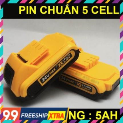 Pin Máy Khoan Dewalt loại 24V. Chuẩn 5 cell Pin