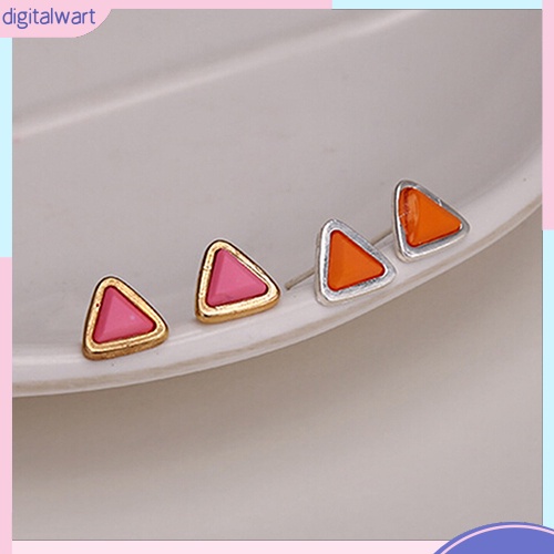 Set 6 cặp khuyên tai thiết kế hình học độc đáo nhiều màu sắc cá tính dành cho nữ