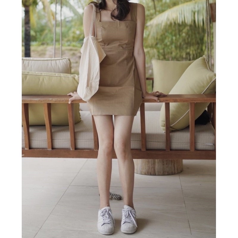 Đầm 2 dây lien chun sau siêu hot