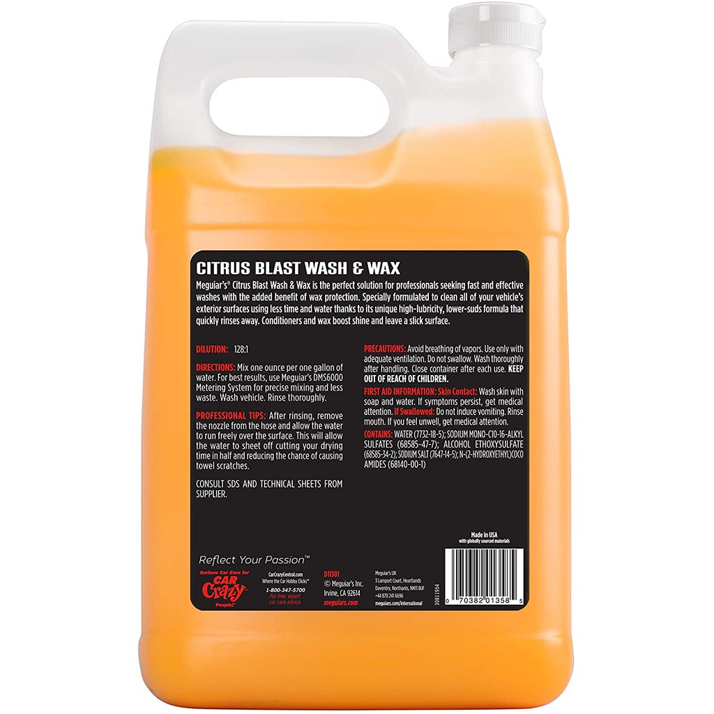 Xà phòng rửa xe hương cam, quýt/ Meguiar's Citrus Blast Wash &amp; Wax - D11301