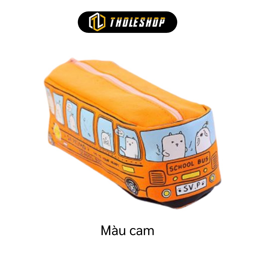 [SGD] Hộp Bút - Túi Đựng Bút Bằng Vải Canvas Dung Tích Lớn Hình Xe Bus Độc Đáo Cho Bé 7241