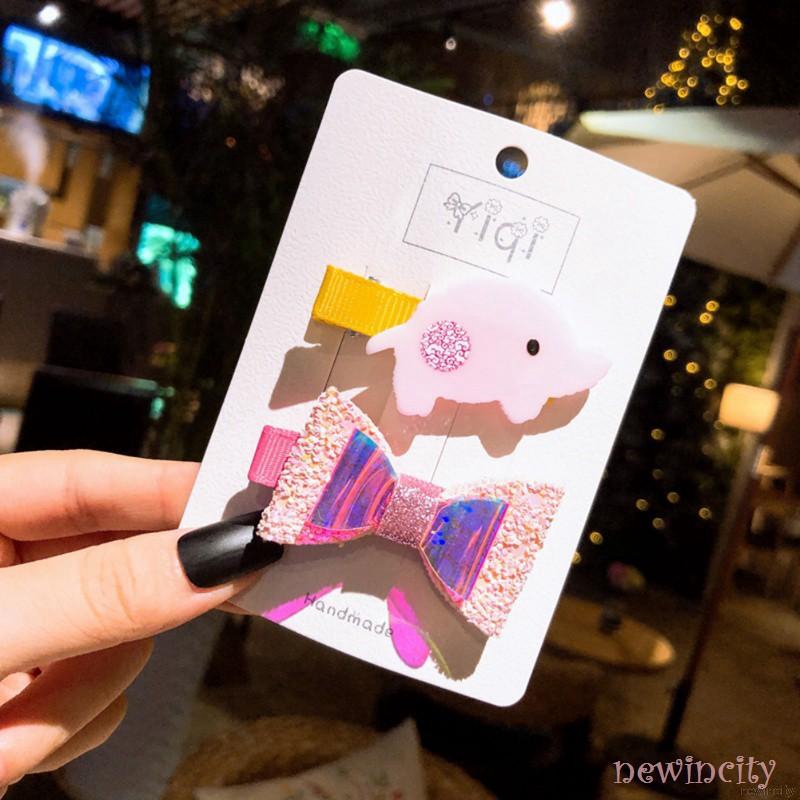 Korean Girls Hair Pin Cute Children's Hairpin Set Girl Hair Accessories Baby Cartoon Side Clip