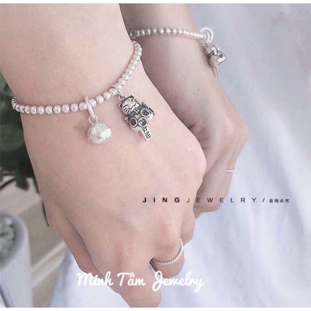 Lắc tay bi mèo thần tài chuông bạc MTJ