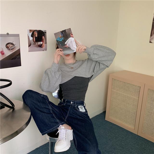 Áo sweater dáng ngắn thời trang xuân thu