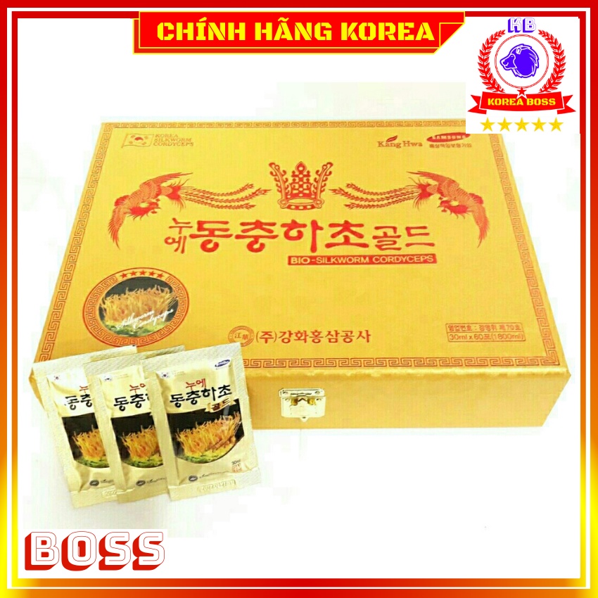 Đông Trùng Hạ Thảo Hộp Gỗ Vàng 60 Gói Thượng Hạng