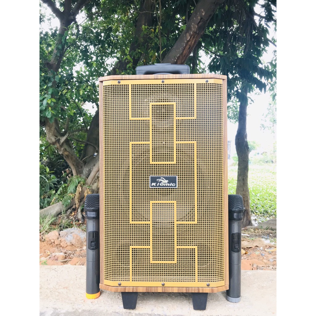 Loa Kéo Karaoke Kiomic K89 Tặng Kèm 2 Micro Không Dây Chống Hú- Loa Kẹo Kéo K89 Bản Nâng Cấp K88