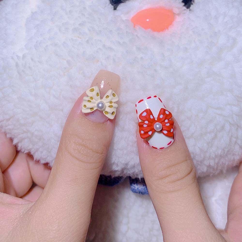 Phụ Kiện Trang Trí Móng Nghệ Thuật DIY Hình Chiếc Nơ Dễ Thương Xinh Xắn
