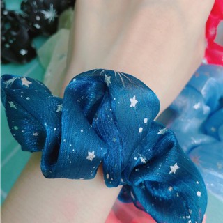 Cột tóc voan Scrunchies in hình dạ quang (9 màu)