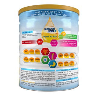 Sữa bột Surecare 500 plus 3 400g