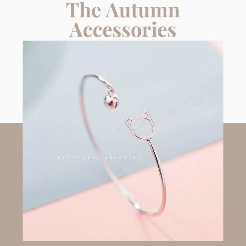 Lắc tay hình mèo mạ bạc s925 The Autumn Accessories - VT09