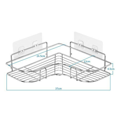 Kệ góc inox dán tường siêu chắc, Kệ góc dán tường nhà tắm nhà bếp da năng