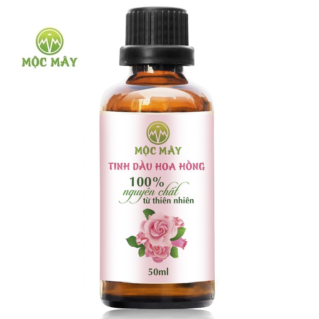 Tinh dầu hoa hồng nguyên chất Mộc Mây 50ml (có kiểm định bộ y tế, chất lượng và mùi hương vượt trội)