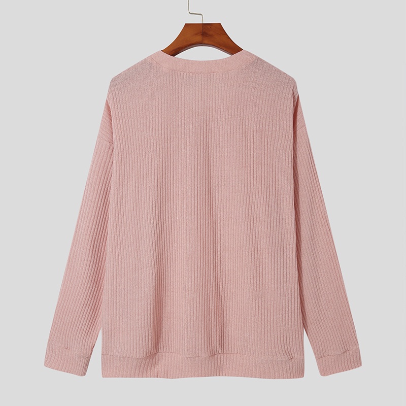 Áo sơ mi nam tay dài cổ chữ V kiểu dáng đơn giản