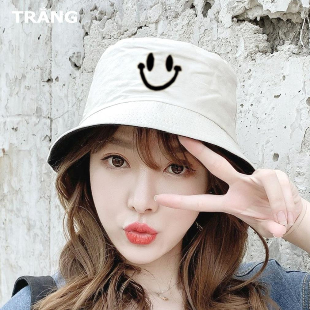 💥 ĐÔI LÀ THÍCH 💥  Nón bucket, Mũ tai bèo tròn vành phong cách Ulzzang Unisex 2 Mặt in hình mặt cười, NÓN BÁN BÁO 👒