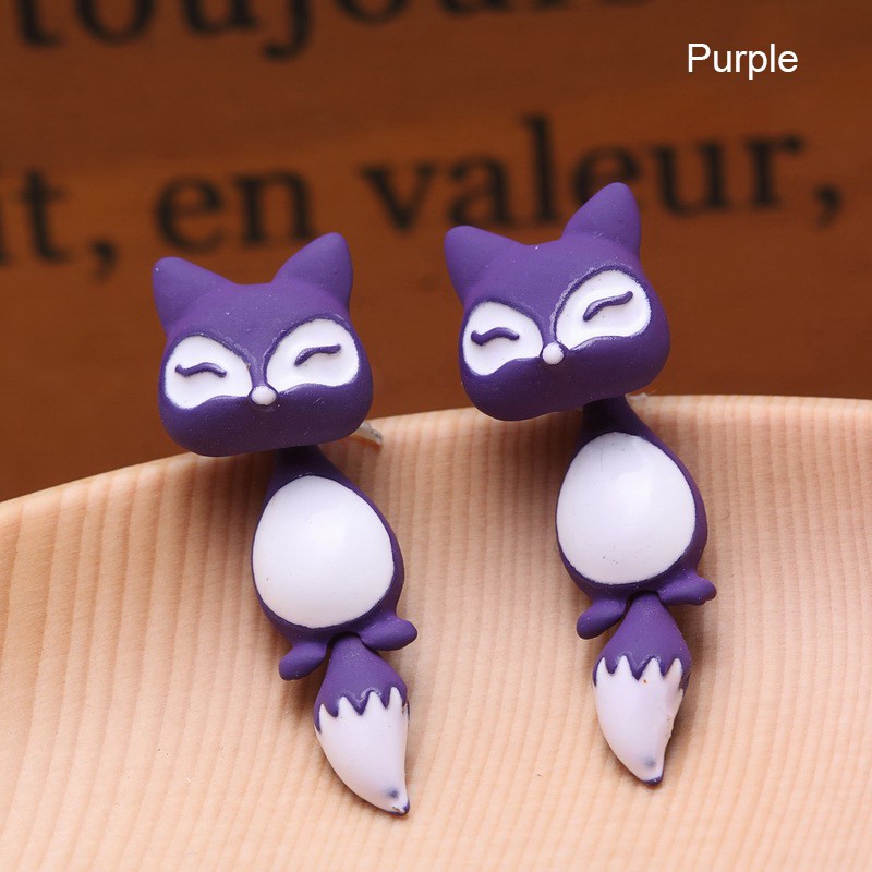 1pc Bông tai hình con cáo cute