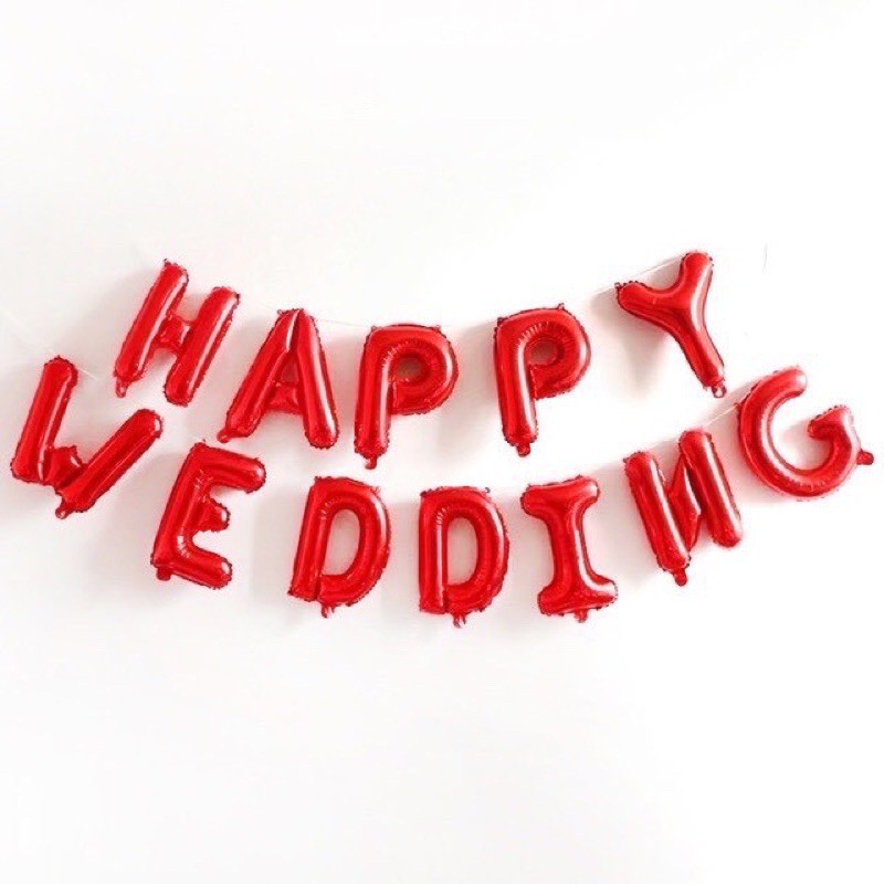 Bộ bóng chữ HAPPY WEDDING trang trí tiệc cưới, phòng tân hôn tại nhà siêu rẻ