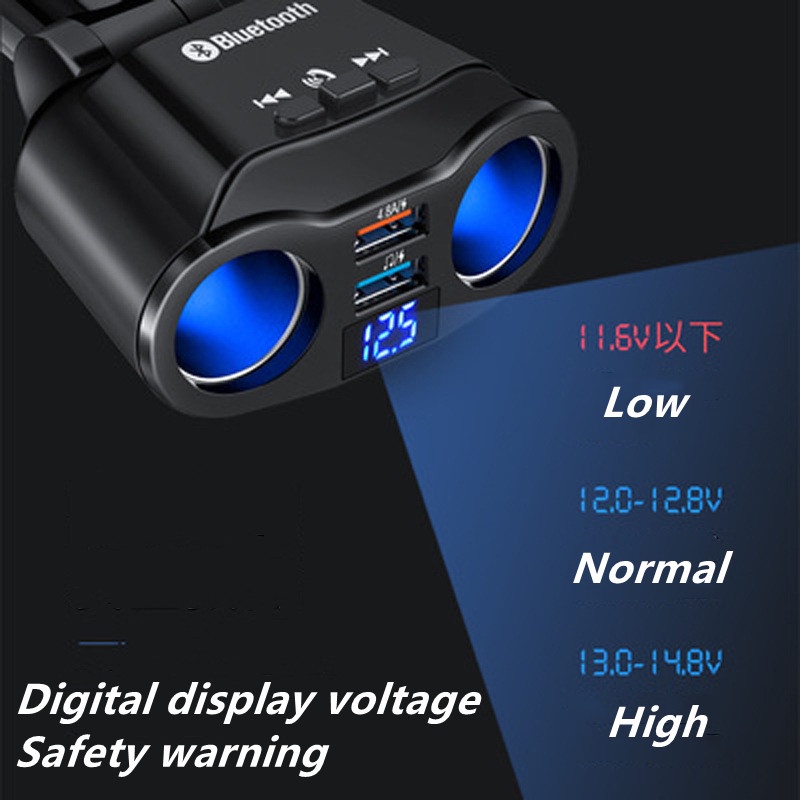 Bộ Sạc Nhanh 12V/24V QC3.0 FM Transmitte MP3 Có Màn Hình Hiển Thị Điện Áp