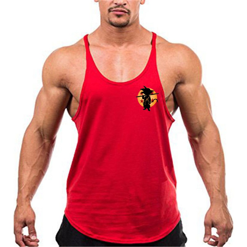Áo ba lỗ nam tập gym in hình tôn ngộ không tùy chọn màu sắc