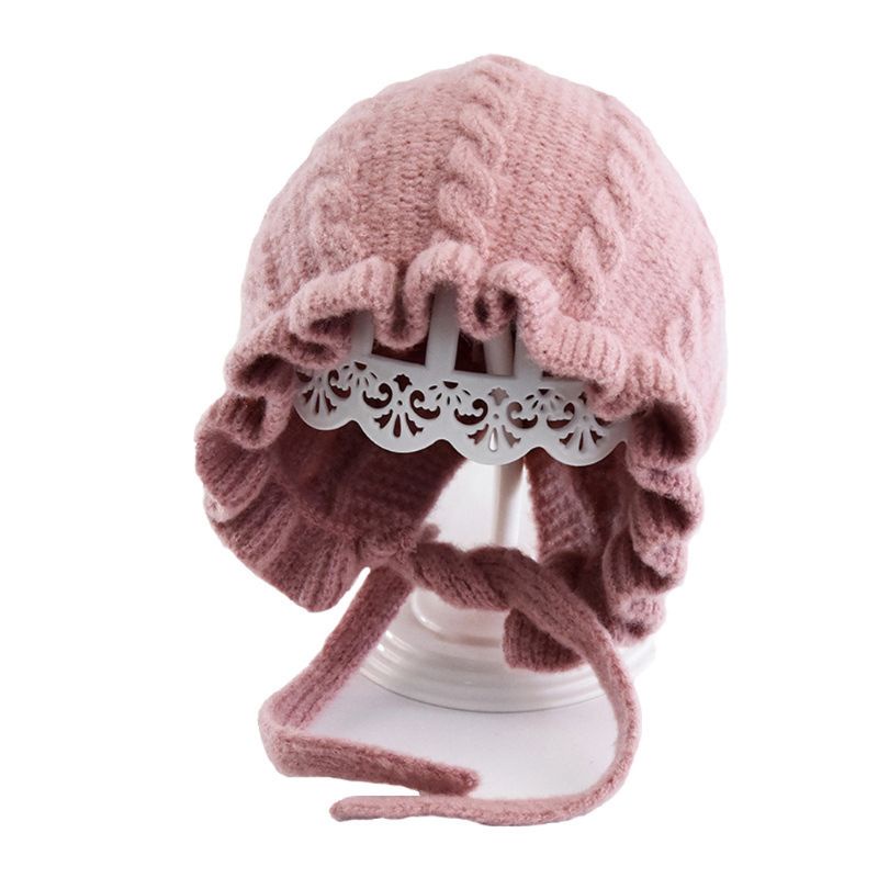 Nón Len Trùm Đầu Giữ Ấm Mùa Đông Kiểu Công Chúa Dành Cho Bé Gái Mới Sinh