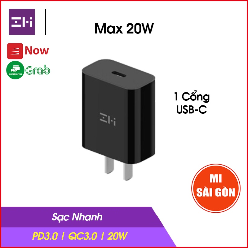 Củ sạc nhanh PD 20W ZMI HA716- ĐEN