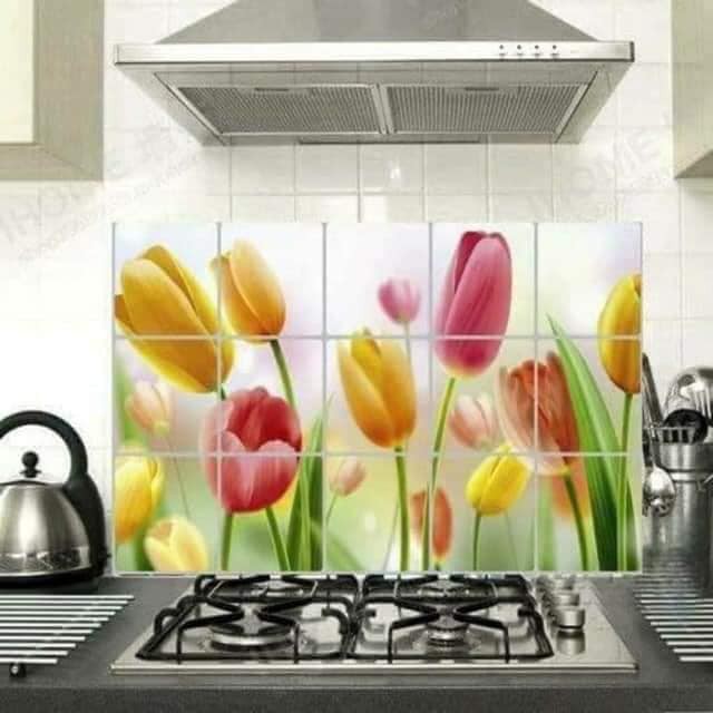 com bo 2 Tranh dán bếp khổ to 60*90 cm