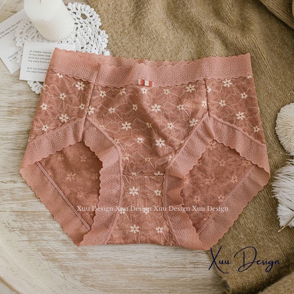 Quần lót nữ ren gấm cao cấp thêu hoa tinh tế, ren hoa thông thoáng gợi cảm - Wexuu Design QC60