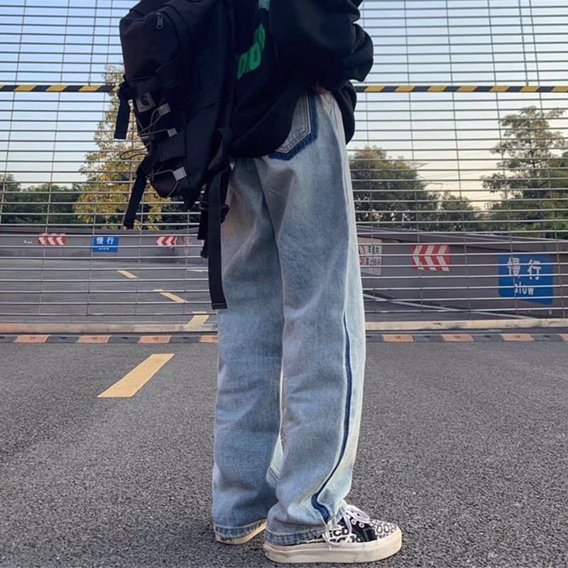 [ORDER-CÓ BIG SIZE] Quần bò jeans ống rộng cách điệu sọc sườn Ulzzang siêu chất ❤️ | BigBuy360 - bigbuy360.vn