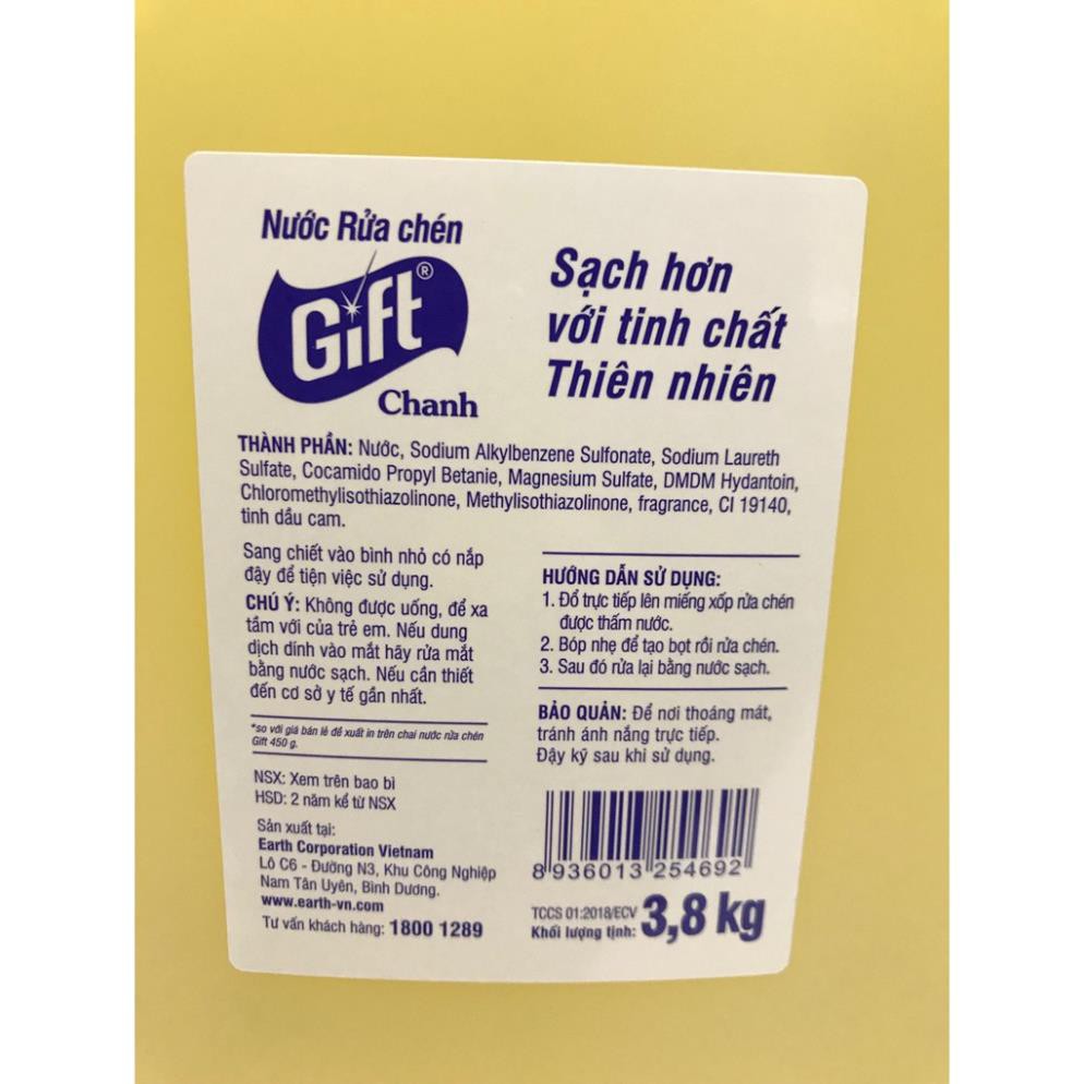 Can nước rửa chén bát Gift 4kg