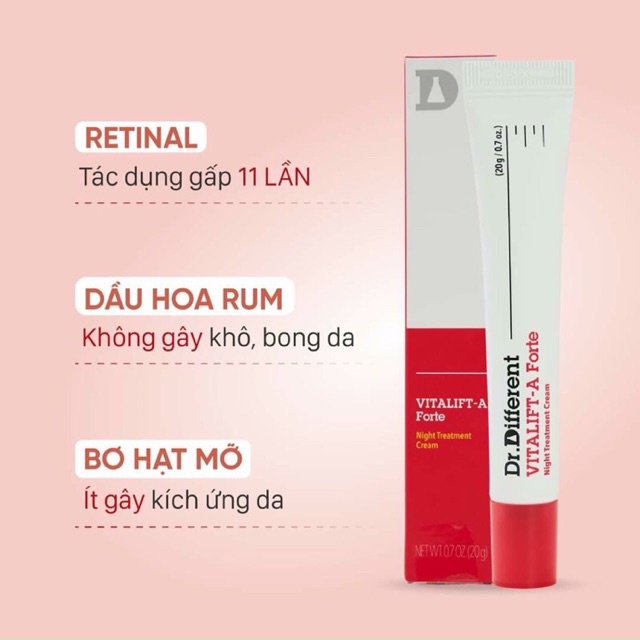 Dr.DIFFERENT RETINAL 0,1% NEW 2021 CÓ BILL❤️FREESHIP❤️TUÝT FULL KEM CHỐNG GIÀ VITA A CREAM RETINAL