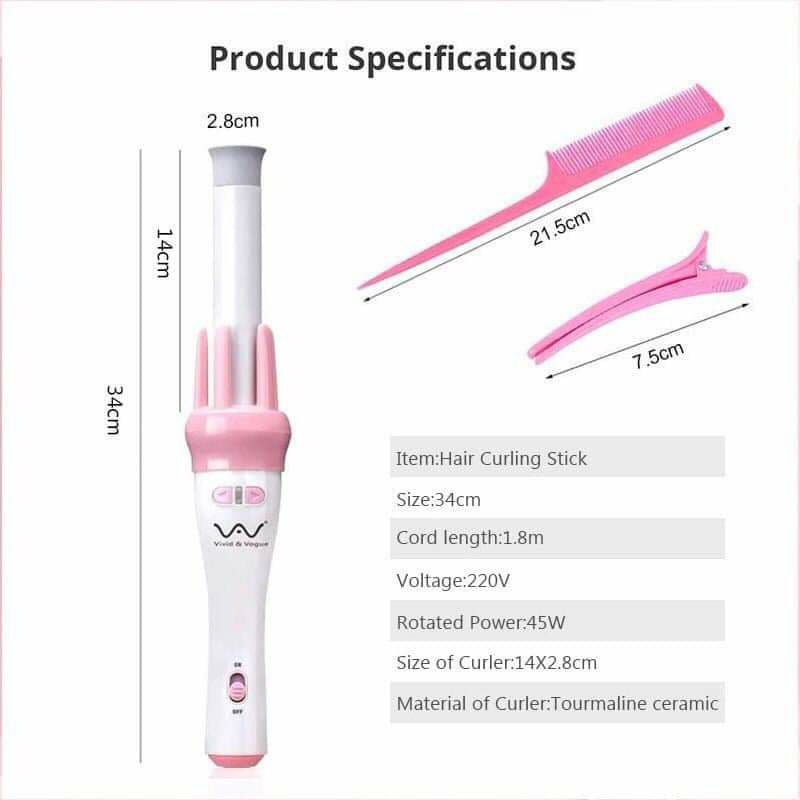 máy uốn tóc làm xoăn tự đõngoay 360 độ tiện lợi