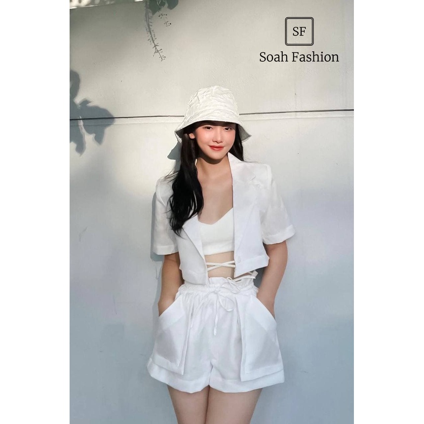 Set Blazer Lửng 3 Món ( Blazer + Bra + Quần )