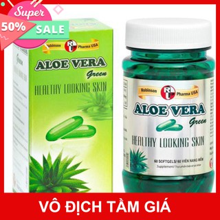 Aloe Vera Green – Viên uống lô hội giúp dưỡng da, giữ ẩm da, ngăn ngừa lão hóa (lọ 60 viên)