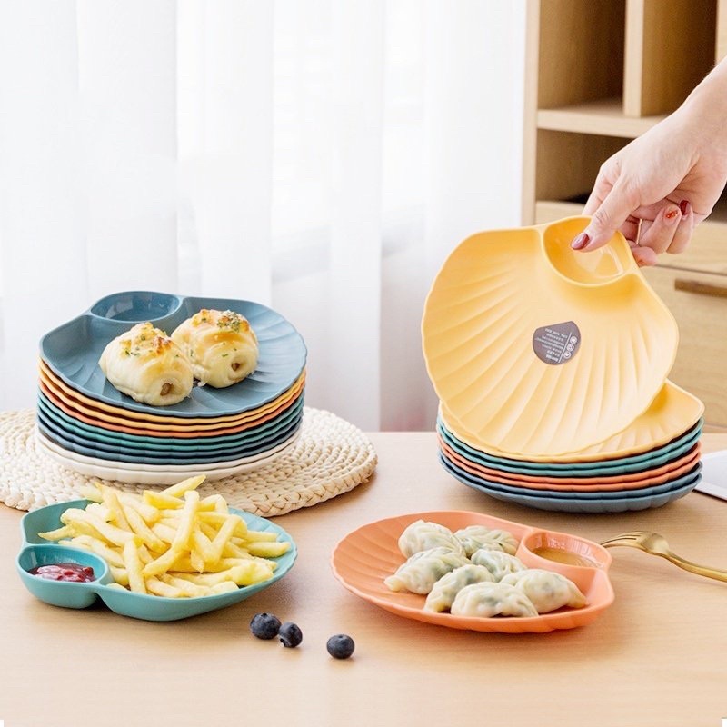 Đĩa ăn decor sắc màu Macaron nhựa cao cấp dày dặn