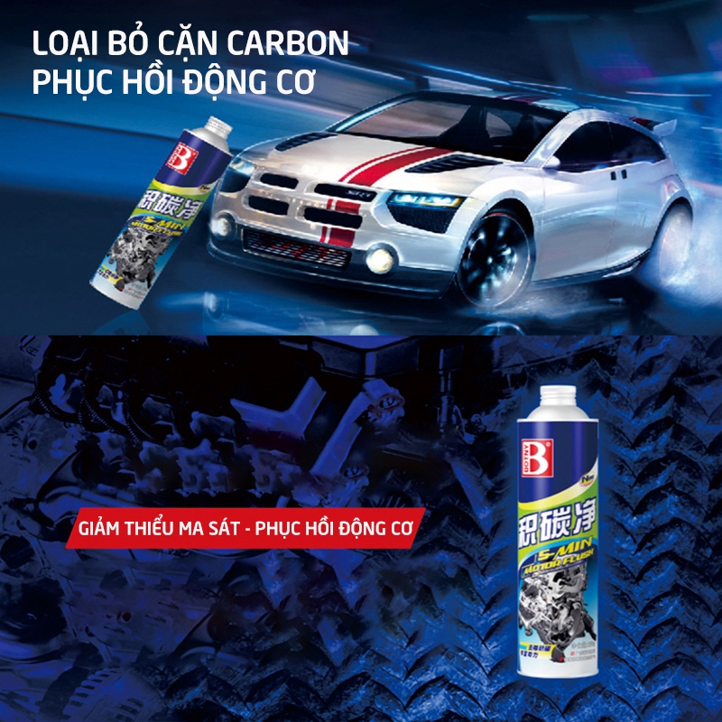 BOTNY 5-min motor flush 230ml,Dung dịch làm sạch động cơ,chất tẩy rửa cặn carbon,dung môi làm sạch động cơ xe hơi-B-1758