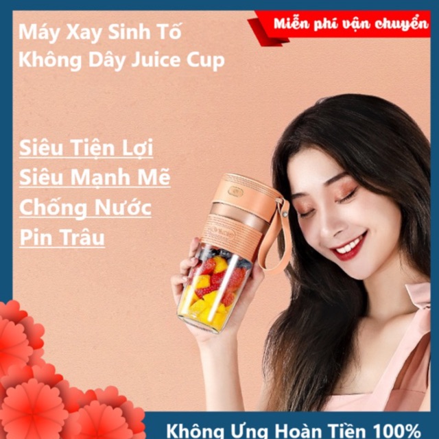 [HÀNG LOẠI 1] Máy Say Sinh Tố Không Dây Cầm Tay Juice Cup 300ml Hot Trend 2020 Siêu Tiện Lợi, Pin Sạc Dung Lượng Lớn