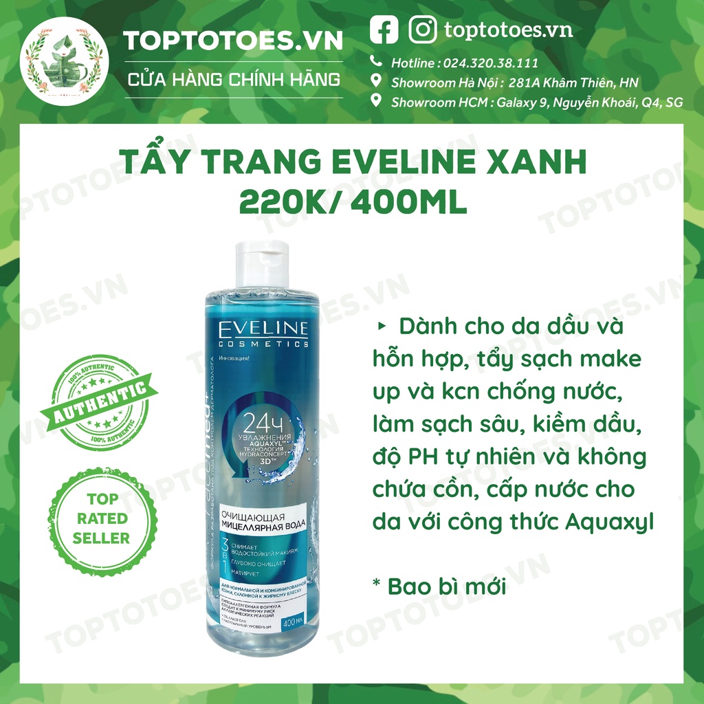 Nước tẩy trang Eveline Facemed+ Micellar 3 in 1 tẩy sạch cho mặt-mắt-môi, giữ ẩm cho da