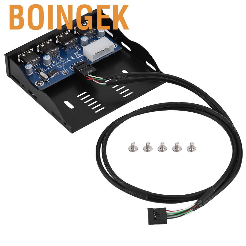 Boingek USB2.0 Floppy Front Panel 3.5'' Bay 9 Pin to 4 Interface USB 2.0 HUB