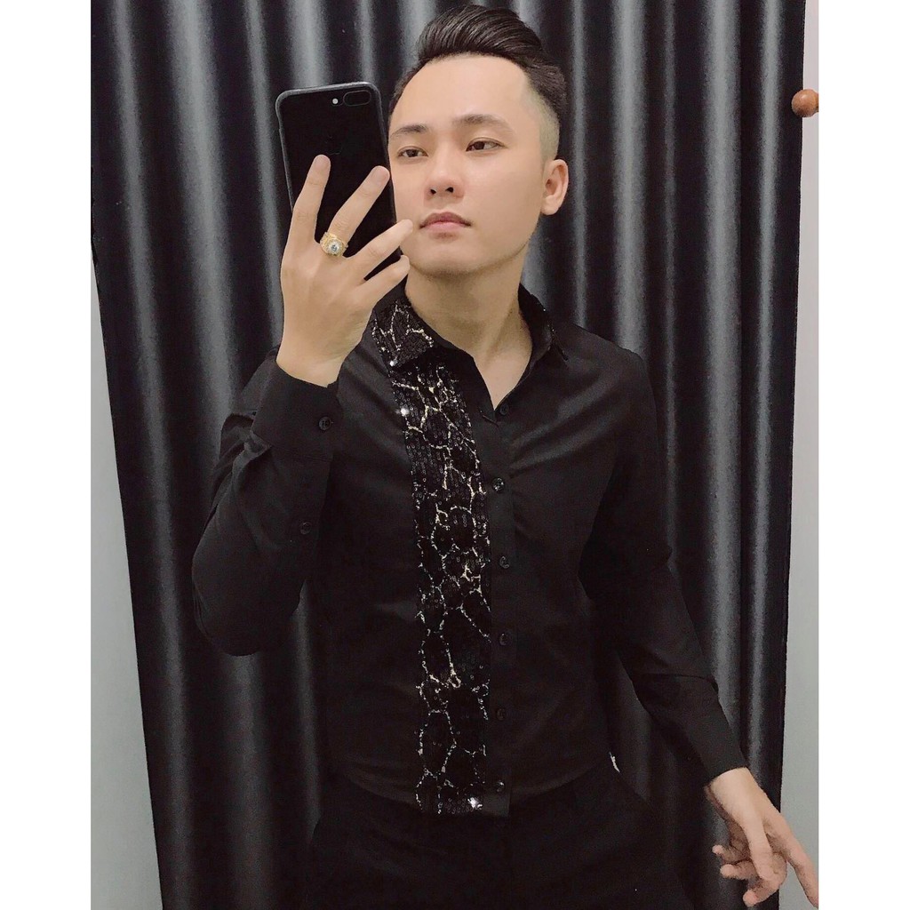 Áo Sơ Mi Nam Họa Tiết Da Rắn, Áo Sơ Mi Dài Tay Vải Lụa Cao Cấp Ôm Form Body, T-Man | BigBuy360 - bigbuy360.vn