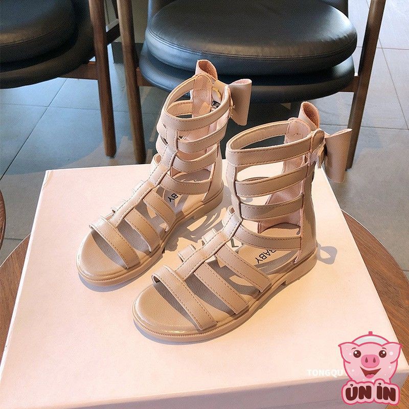 Giày Sandal chiến binh cho bé - Sandal bé gái cao cổ phong cách Hàn Quốc chất da PU siêu mềm êm chân MG Baby V656