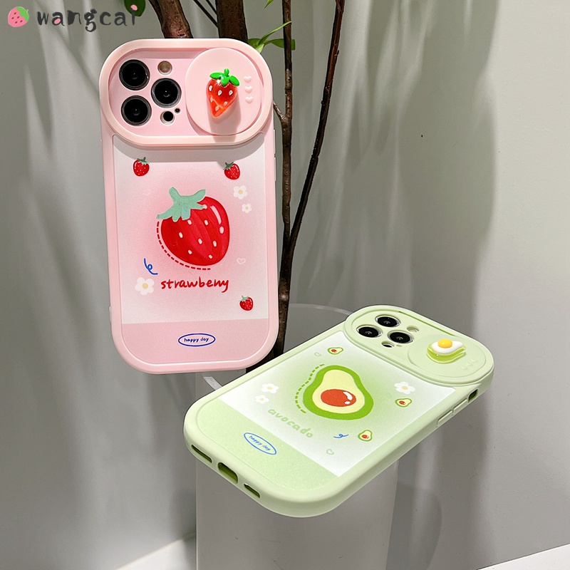 Ốp Điện Thoại Dẻo Họa Tiết Trái Cây/ Dâu Tây/ Bơ Đơn Giản Dễ Thương Chống Sốc Cho iPhone 13 12 11 Pro Max XS Max XR X