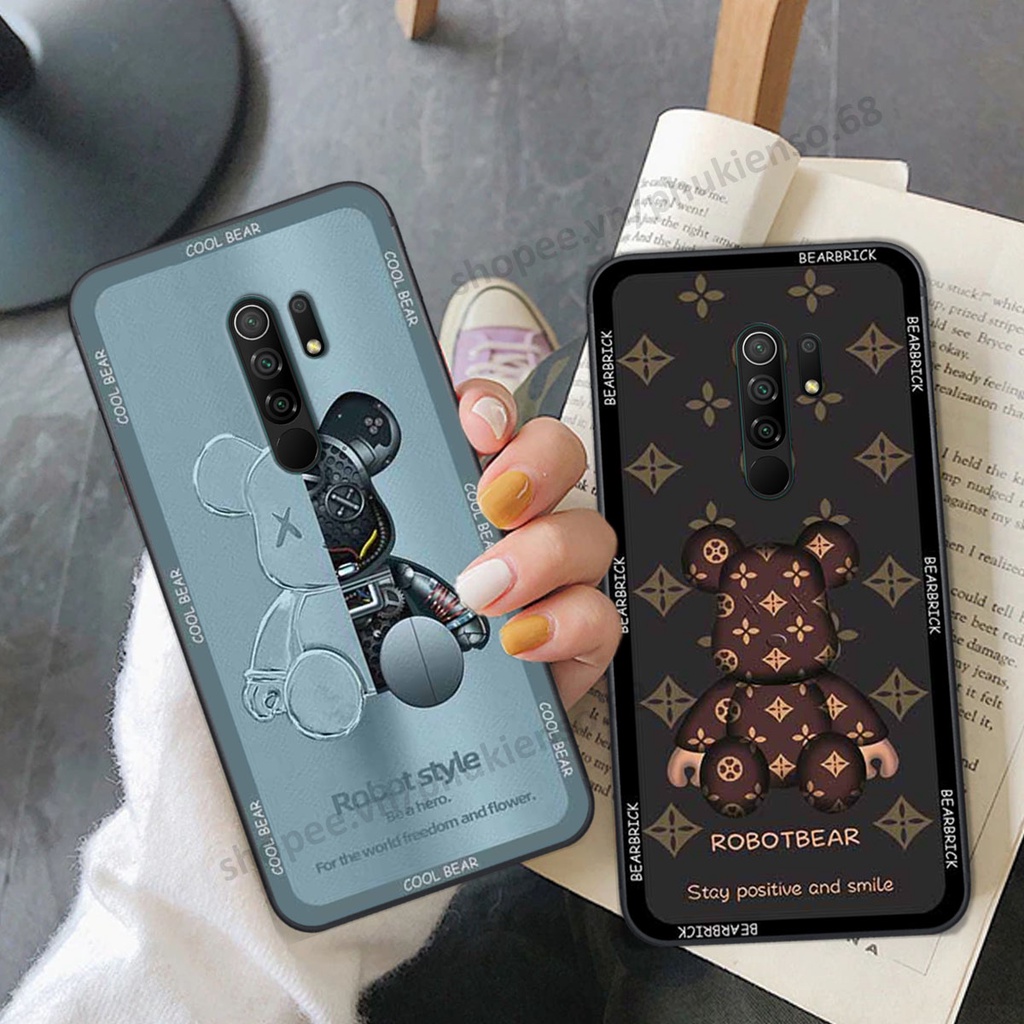 Ốp lưng điện thoại Xiaomi Redmi 9 in hình gấu bear, kaws, doremon thời trang, ốp lưng cao cấp chất lượng