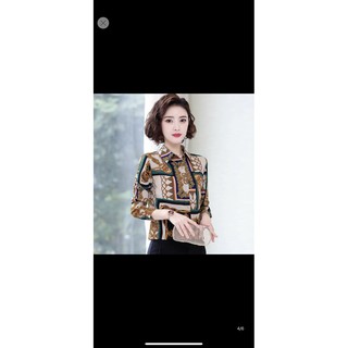 Sơ mi lụa hoạ tiết dolce