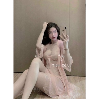 Đầm voan kèm choàng bigsize