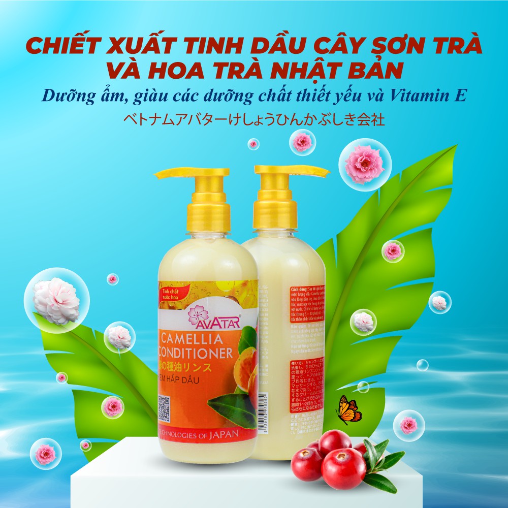 Kem hấp dầu AVATAR tinh chất Sơn Trà Camellia kích mọc tóc mang lại mái tóc bồng bềnh 500ml