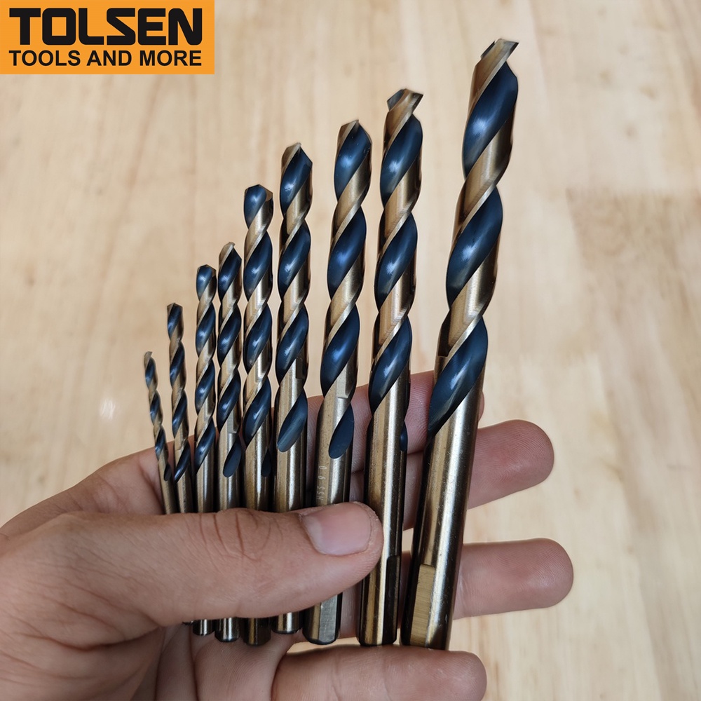 Mũi khoan sắt, inox vàng đen TOLSEN 6-12ly cứng chắc độ bền cao,chống gỉ