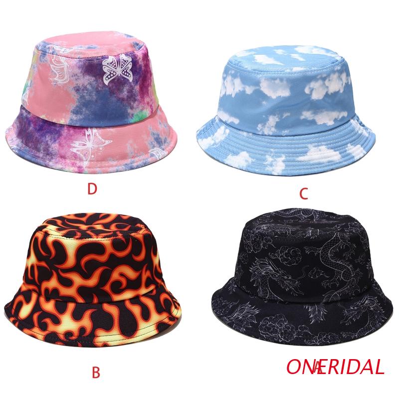 Nón bucket họa tiết graffiti/ bướm/ rồng phong cách hip hop thời trang unisex