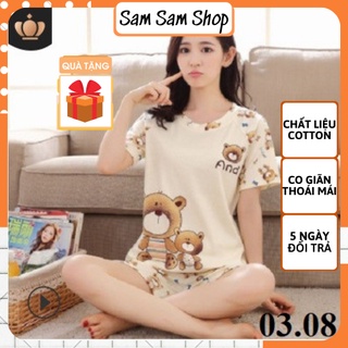 Đồ bộ nữ cotton siêu dễ thương, chất vải mềm mịn, thoáng mát cho mùa hè